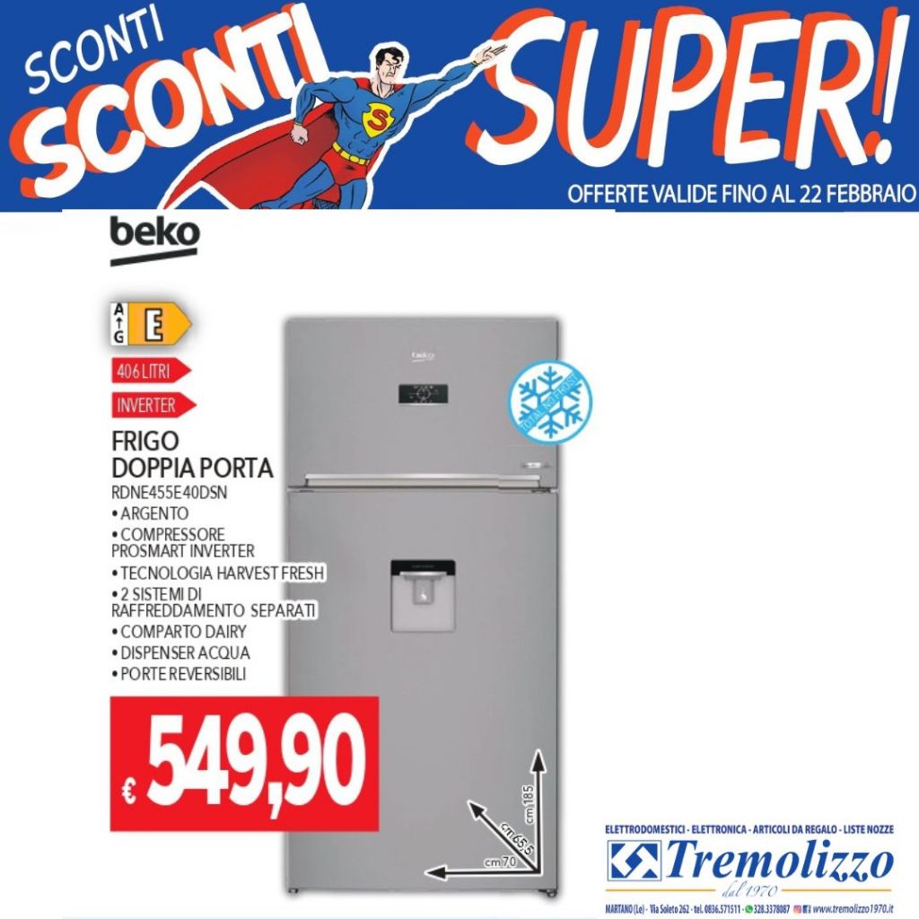 FRIGO BEKO RDNE455E40DSN INOX NO FROST